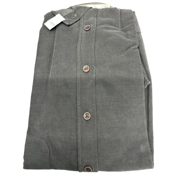 Haupt 1926 Mens Charcoal Grey Corduroy Shirt Modern Fit Button Down M 39/40 NEW - Picture 6 of 8